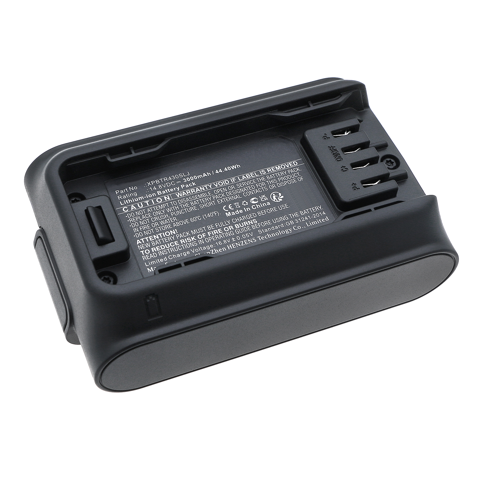 Synergy Digital Vacuum Cleaner Battery, Compatible with Shark XPBTR430SLJ Vacuum Cleaner Battery (Li-ion, 14.8V, 3000mAh)