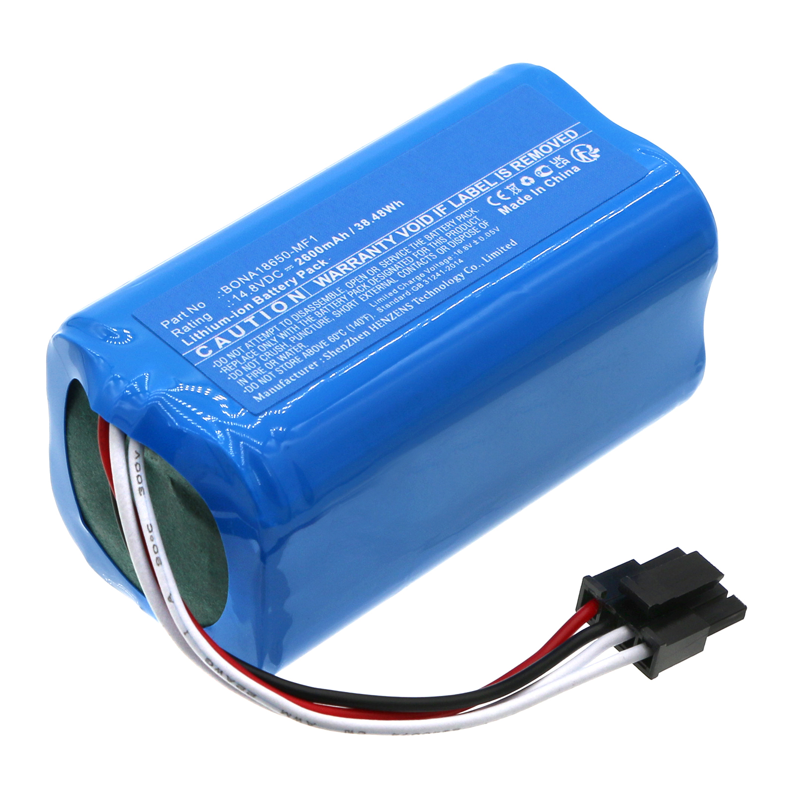 Synergy Digital Vacuum Cleaner Battery, Compatible with Symbo BONA18650-M26 Vacuum Cleaner Battery (Li-ion, 14.8V, 2600mAh)