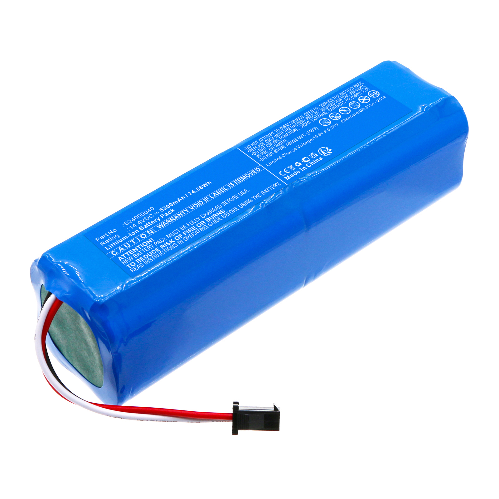 Synergy Digital Vacuum Cleaner Battery, Compatible with ETA 624000040 Vacuum Cleaner Battery (Li-ion, 14.4V, 5200mAh)