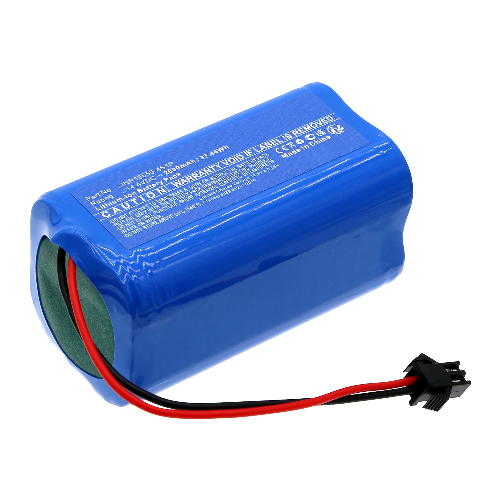 Synergy Digital Vacuum Cleaner Battery, Compatible with Klins INR18650-4S1P Vacuum Cleaner Battery (Li-ion, 14.4V, 2600mAh)