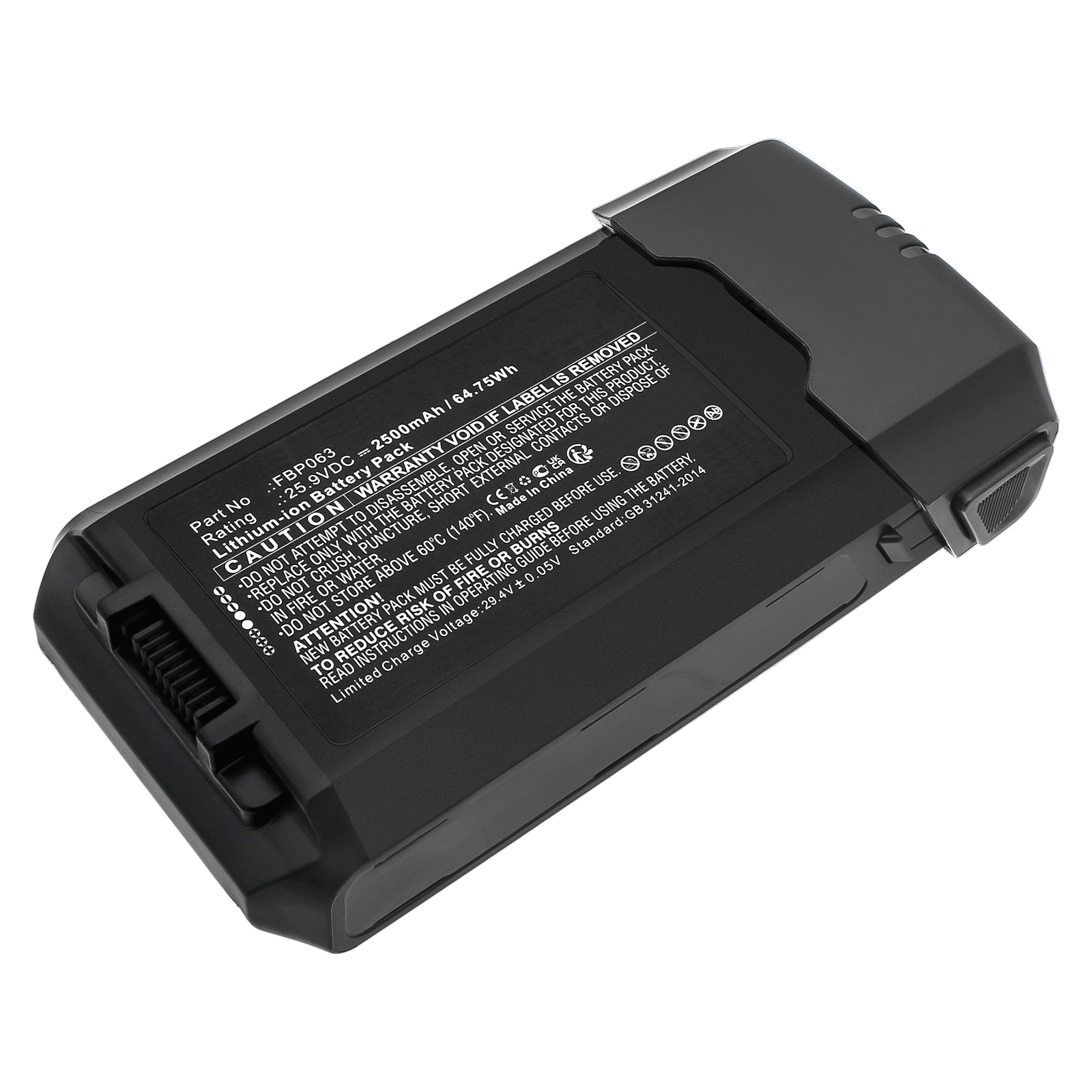 Synergy Digital Vacuum Cleaner Battery, Compatible with Levoit FBP063 Vacuum Cleaner Battery (Li-ion, 25.9V, 2500mAh)