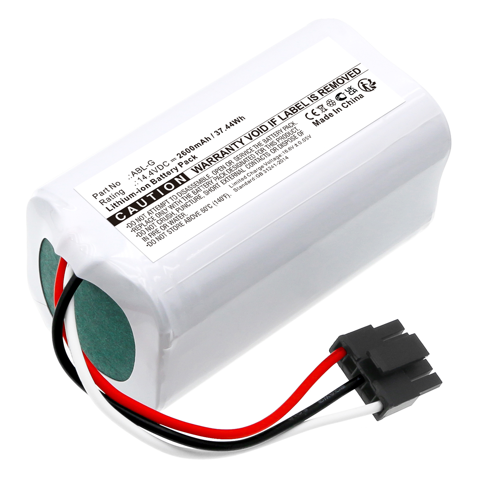 Synergy Digital Vacuum Cleaner Battery, Compatible with iRobot ABL-G Vacuum Cleaner Battery (Li-ion, 14.4V, 2600mAh)