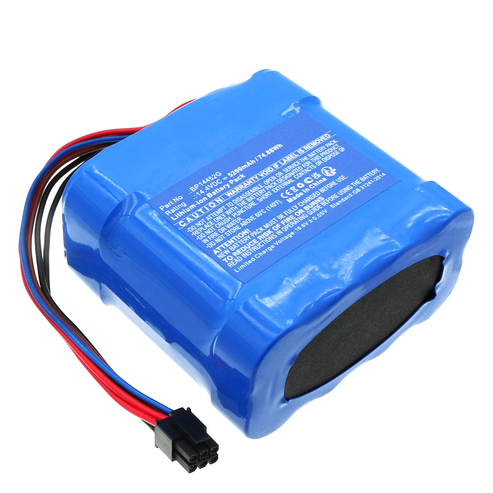 Synergy Digital Vacuum Cleaner Battery, Compatible with Media BP14452G Vacuum Cleaner Battery (Li-ion, 14.4V, 5200mAh)