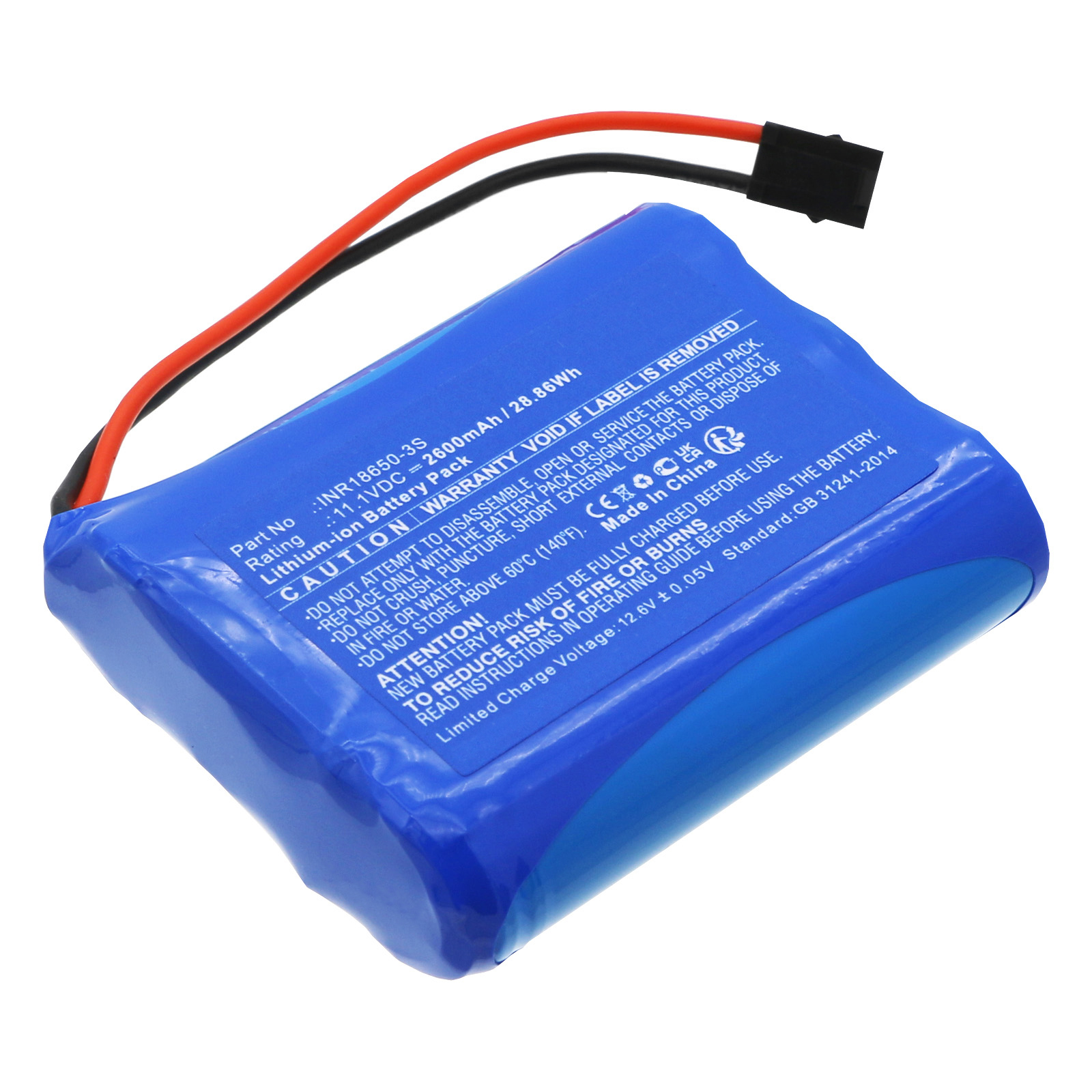 Synergy Digital Vacuum Cleaner Battery, Compatible with PUPPYOO INR18650-3S Vacuum Cleaner Battery (Li-ion, 11.1V, 2600mAh)