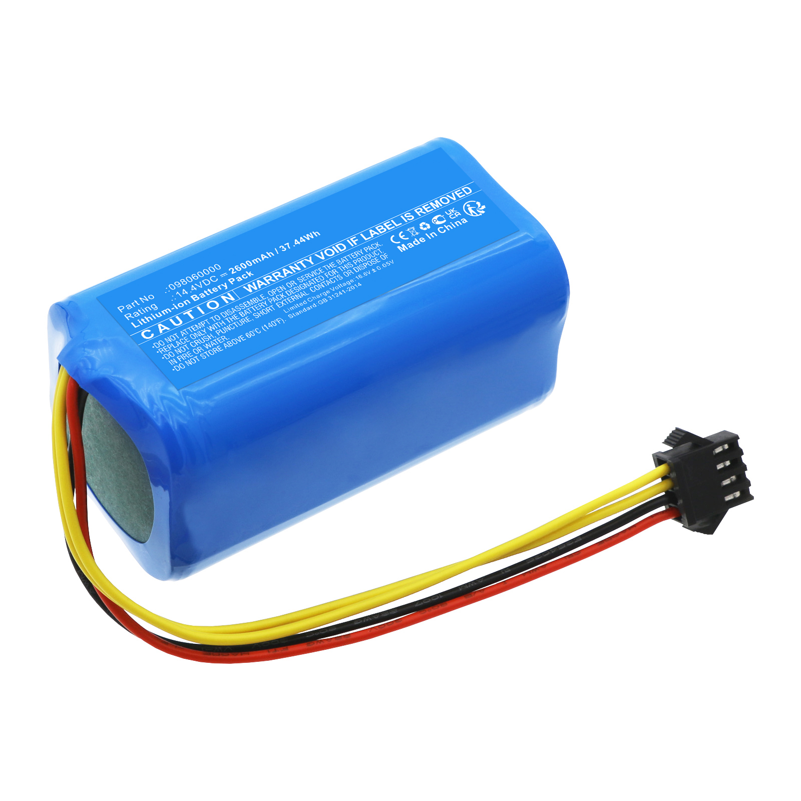 Synergy Digital Vacuum Cleaner Battery, Compatible with Taurus 098060 Vacuum Cleaner Battery (Li-ion, 14.4V, 2600mAh)