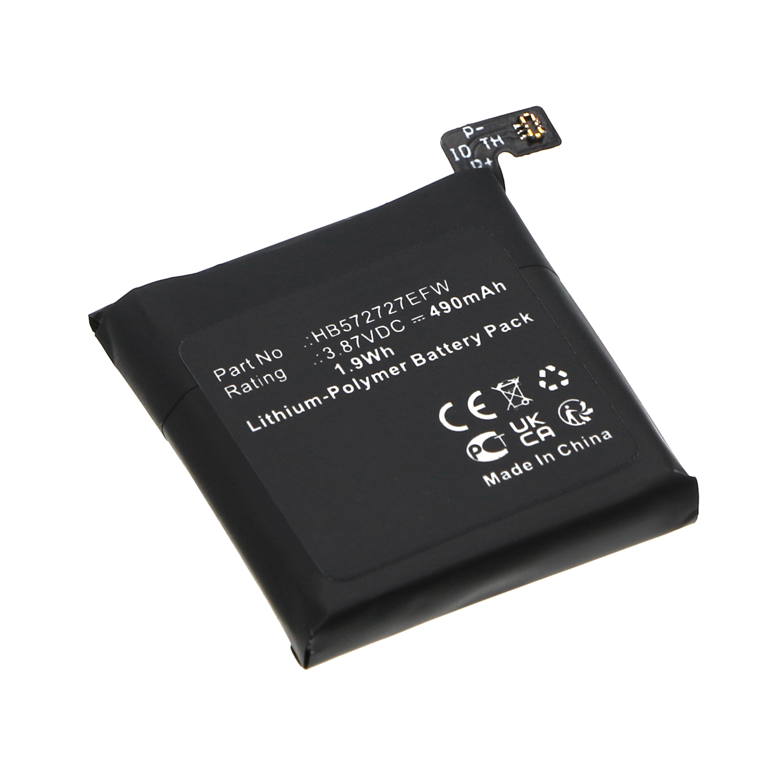 Synergy Digital Smartwatch Battery, Compatible with Huawei HB572727EFW Smartwatch Battery (Li-Pol, 3.87V, 490mAh)