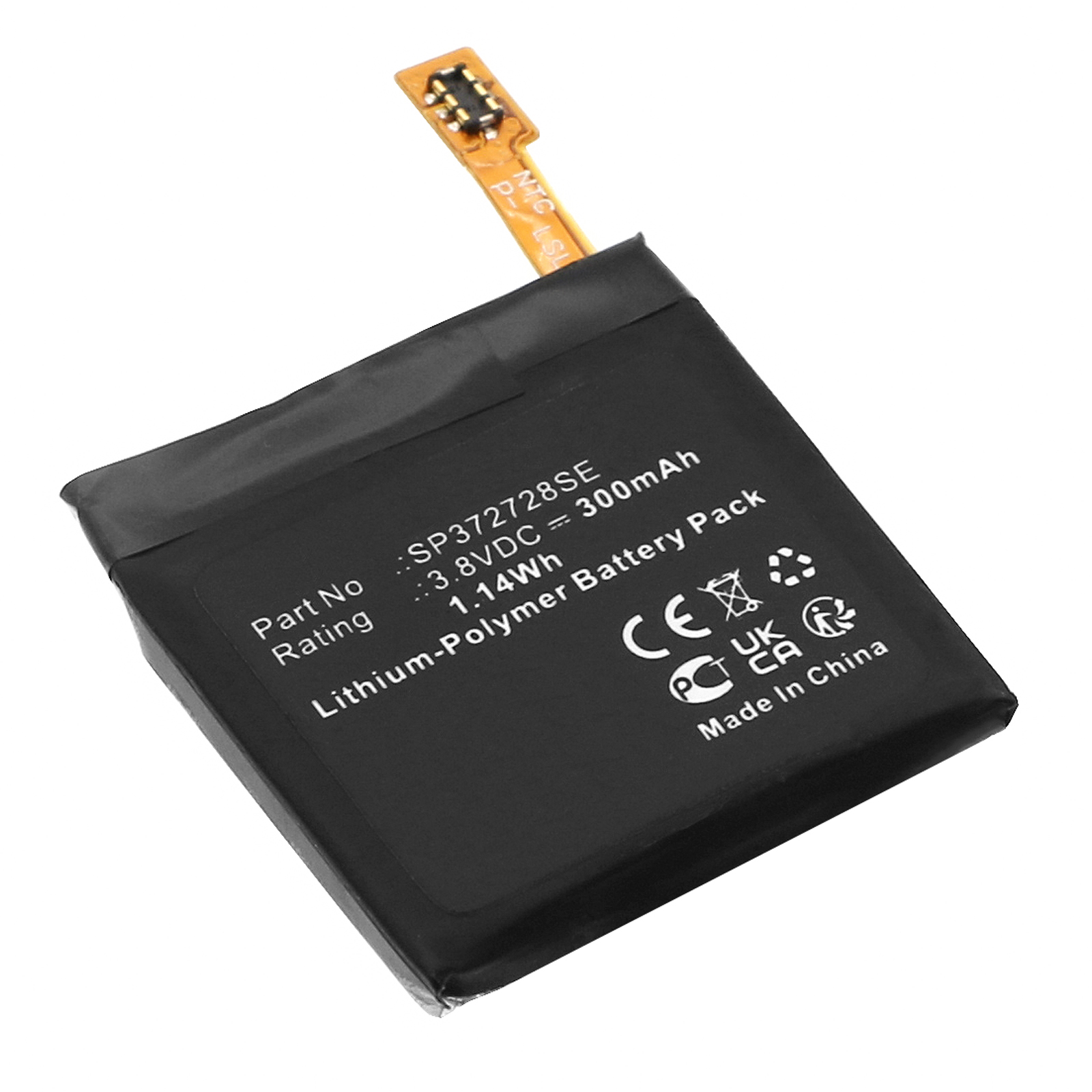 Synergy Digital Smartwatch Battery, Compatible with Ticwatch SP372728SE Smartwatch Battery (Li-Pol, 3.8V, 300mAh)